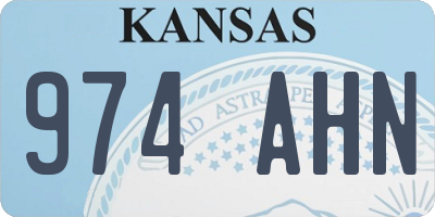KS license plate 974AHN