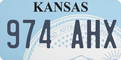 KS license plate 974AHX