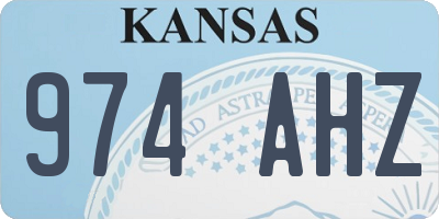 KS license plate 974AHZ