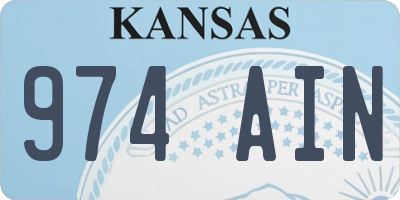 KS license plate 974AIN