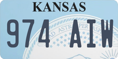 KS license plate 974AIW