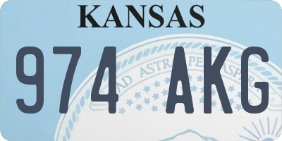 KS license plate 974AKG