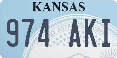 KS license plate 974AKI