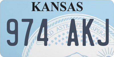 KS license plate 974AKJ