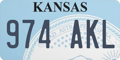 KS license plate 974AKL