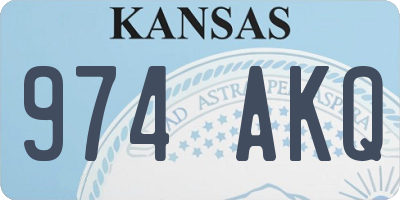 KS license plate 974AKQ