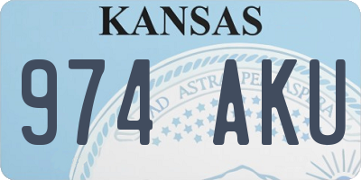 KS license plate 974AKU