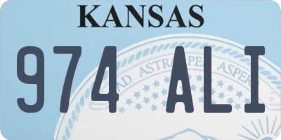 KS license plate 974ALI