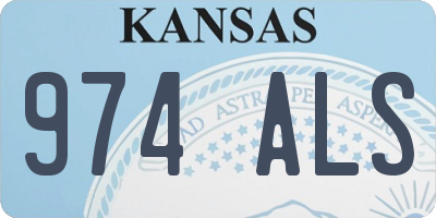 KS license plate 974ALS