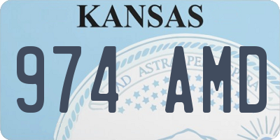KS license plate 974AMD