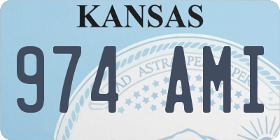 KS license plate 974AMI