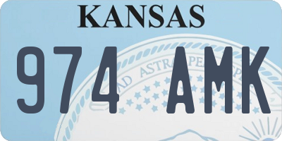 KS license plate 974AMK