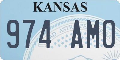 KS license plate 974AMO