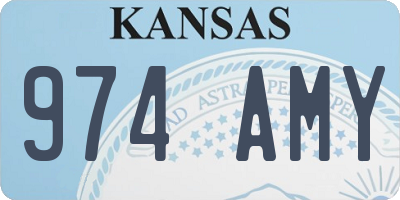 KS license plate 974AMY