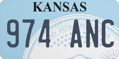 KS license plate 974ANC