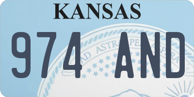 KS license plate 974AND