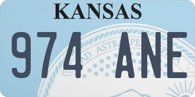 KS license plate 974ANE