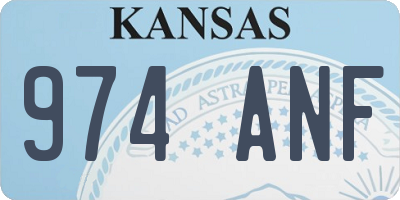 KS license plate 974ANF