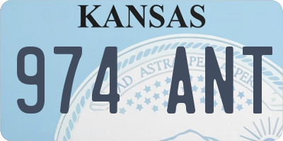 KS license plate 974ANT