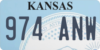 KS license plate 974ANW