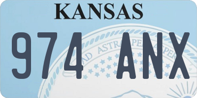 KS license plate 974ANX