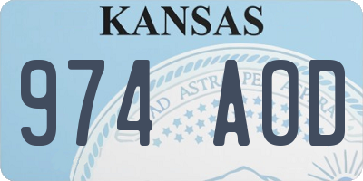 KS license plate 974AOD