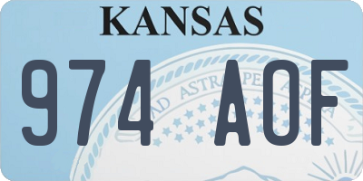 KS license plate 974AOF