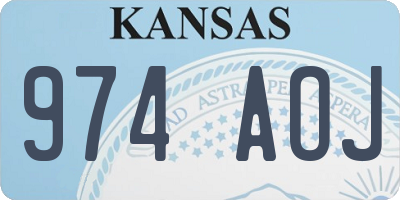 KS license plate 974AOJ