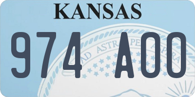 KS license plate 974AOO