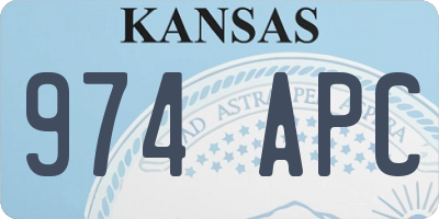 KS license plate 974APC