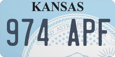 KS license plate 974APF