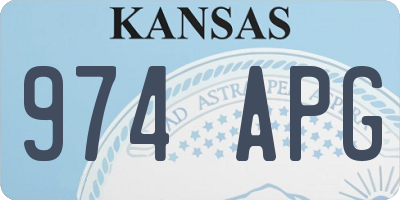 KS license plate 974APG