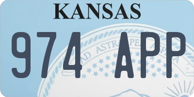 KS license plate 974APP