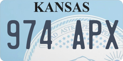 KS license plate 974APX