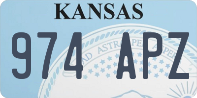 KS license plate 974APZ