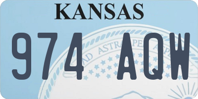 KS license plate 974AQW