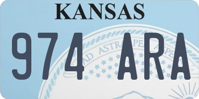 KS license plate 974ARA