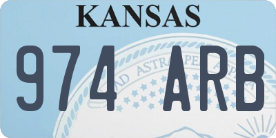 KS license plate 974ARB