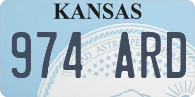 KS license plate 974ARD