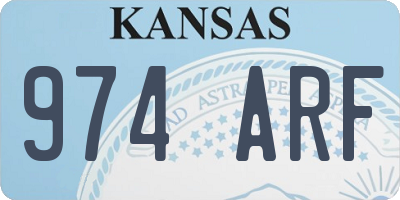 KS license plate 974ARF