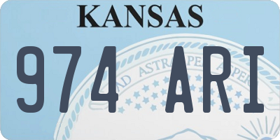 KS license plate 974ARI