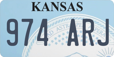 KS license plate 974ARJ