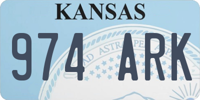 KS license plate 974ARK