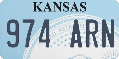 KS license plate 974ARN