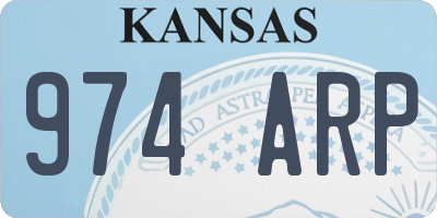 KS license plate 974ARP