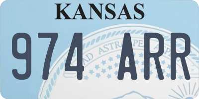 KS license plate 974ARR