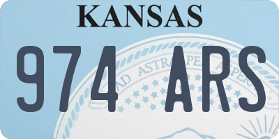 KS license plate 974ARS
