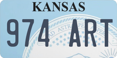 KS license plate 974ART