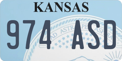 KS license plate 974ASD