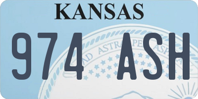 KS license plate 974ASH